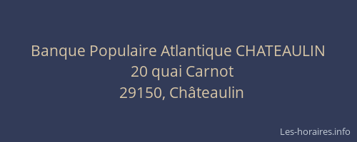 Banque Populaire Atlantique CHATEAULIN