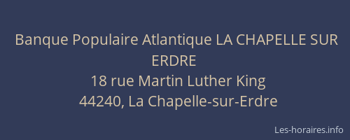 Banque Populaire Atlantique LA CHAPELLE SUR ERDRE