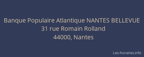 Banque Populaire Atlantique NANTES BELLEVUE