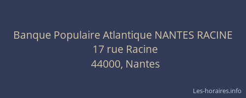 Banque Populaire Atlantique NANTES RACINE