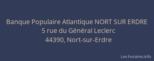 Banque Populaire Atlantique NORT SUR ERDRE