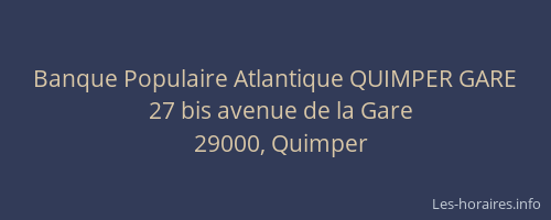 Banque Populaire Atlantique QUIMPER GARE