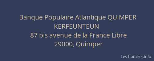Banque Populaire Atlantique QUIMPER KERFEUNTEUN