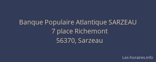 Banque Populaire Atlantique SARZEAU