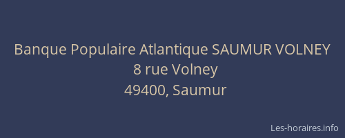 Banque Populaire Atlantique SAUMUR VOLNEY