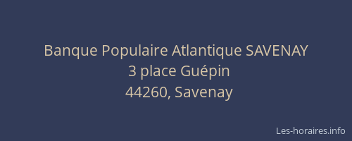 Banque Populaire Atlantique SAVENAY