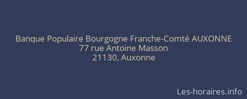 Banque Populaire Bourgogne Franche-Comté AUXONNE