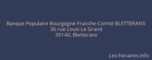 Banque Populaire Bourgogne Franche-Comté BLETTERANS