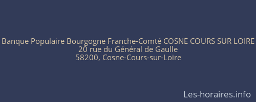 Banque Populaire Bourgogne Franche-Comté COSNE COURS SUR LOIRE