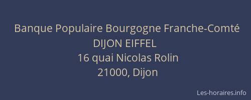 Banque Populaire Bourgogne Franche-Comté DIJON EIFFEL