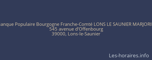Banque Populaire Bourgogne Franche-Comté LONS LE SAUNIER MARJORIE