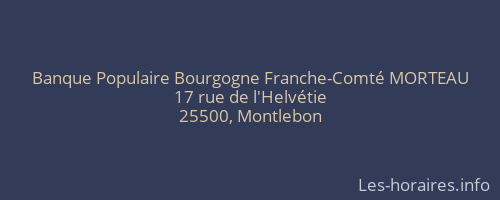 Banque Populaire Bourgogne Franche-Comté MORTEAU