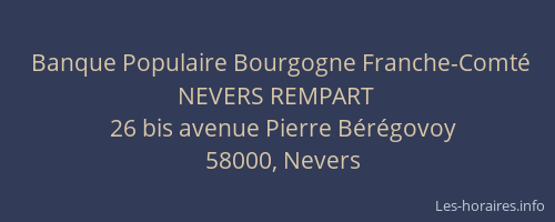Banque Populaire Bourgogne Franche-Comté NEVERS REMPART