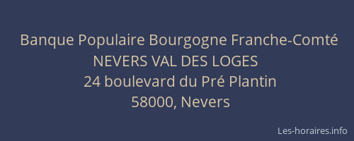 Banque Populaire Bourgogne Franche-Comté NEVERS VAL DES LOGES