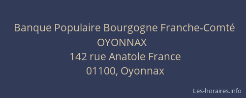 Banque Populaire Bourgogne Franche-Comté OYONNAX