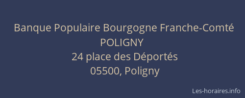 Banque Populaire Bourgogne Franche-Comté POLIGNY