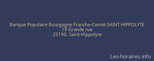 Banque Populaire Bourgogne Franche-Comté SAINT HIPPOLYTE