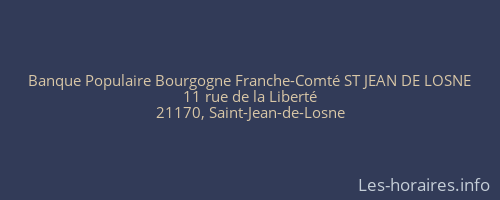 Banque Populaire Bourgogne Franche-Comté ST JEAN DE LOSNE