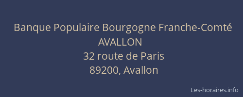 Banque Populaire Bourgogne Franche-Comté AVALLON