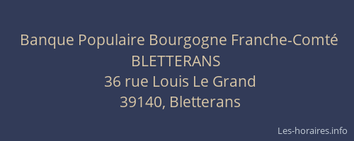 Banque Populaire Bourgogne Franche-Comté BLETTERANS