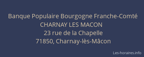 Banque Populaire Bourgogne Franche-Comté CHARNAY LES MACON