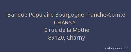 Banque Populaire Bourgogne Franche-Comté CHARNY