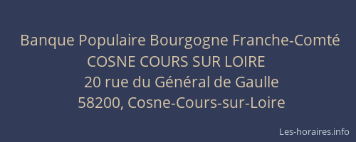 Banque Populaire Bourgogne Franche-Comt&eacute; COSNE COURS SUR LOIRE