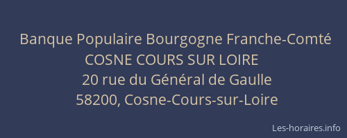 Banque Populaire Bourgogne Franche-Comté COSNE COURS SUR LOIRE