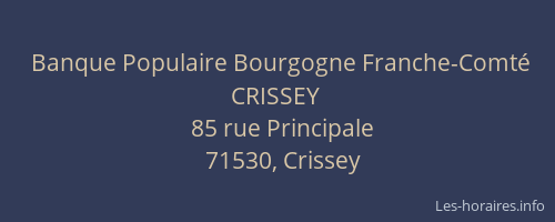 Banque Populaire Bourgogne Franche-Comté CRISSEY