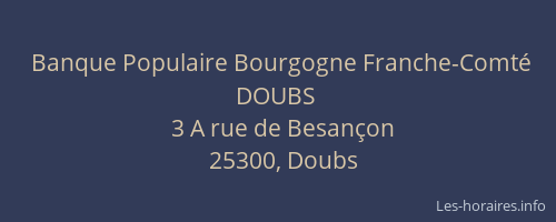 Banque Populaire Bourgogne Franche-Comté DOUBS