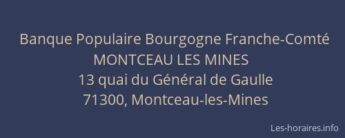 Banque Populaire Bourgogne Franche-Comt&eacute; MONTCEAU LES MINES