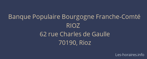 Banque Populaire Bourgogne Franche-Comté RIOZ