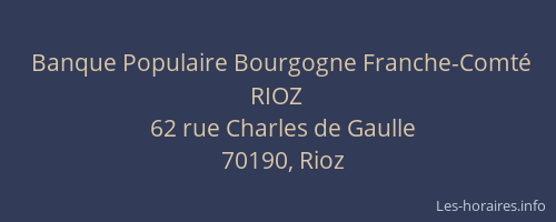 Banque Populaire Bourgogne Franche-Comt&eacute; RIOZ
