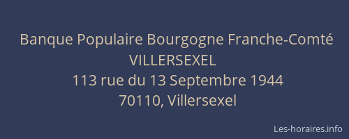 Banque Populaire Bourgogne Franche-Comté VILLERSEXEL