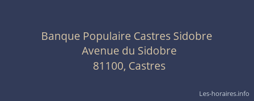 Banque Populaire Castres Sidobre