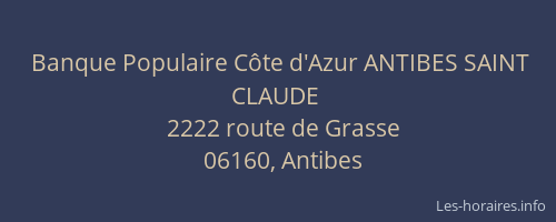 Banque Populaire Côte d'Azur ANTIBES SAINT CLAUDE