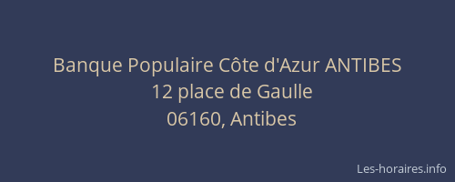 Banque Populaire Côte d'Azur ANTIBES
