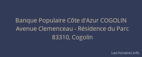 Banque Populaire Côte d'Azur COGOLIN