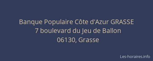 Banque Populaire Côte d'Azur GRASSE