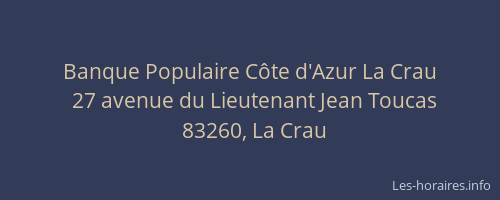 Banque Populaire Côte d'Azur La Crau