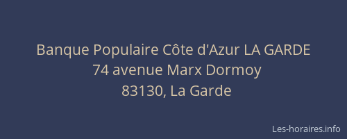 Banque Populaire Côte d'Azur LA GARDE