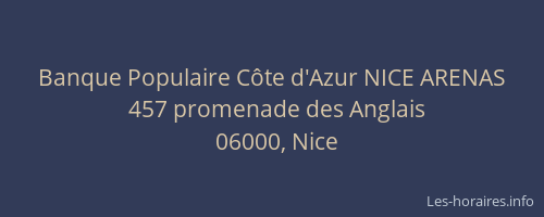 Banque Populaire Côte d'Azur NICE ARENAS
