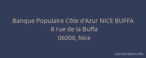 Banque Populaire Côte d'Azur NICE BUFFA