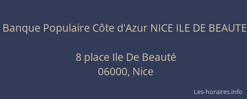 Banque Populaire Côte d'Azur NICE ILE DE BEAUTE