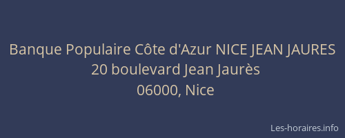Banque Populaire Côte d'Azur NICE JEAN JAURES