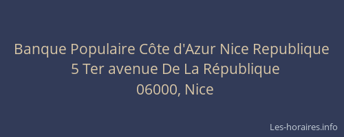 Banque Populaire Côte d'Azur Nice Republique