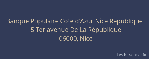 Banque Populaire Côte d'Azur Nice Republique