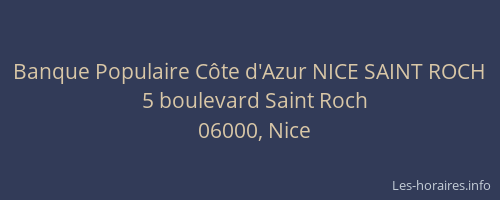 Banque Populaire Côte d'Azur NICE SAINT ROCH