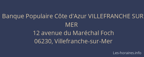 Banque Populaire Côte d'Azur VILLEFRANCHE SUR MER