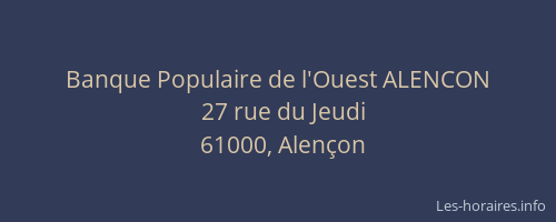 Banque Populaire de l'Ouest ALENCON